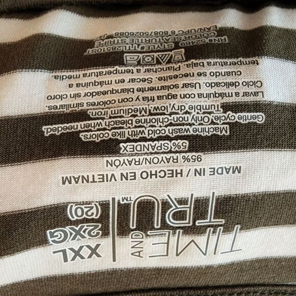 Time and Tru XXL Green and White Striped Tank Dress - Picture 4 of 4